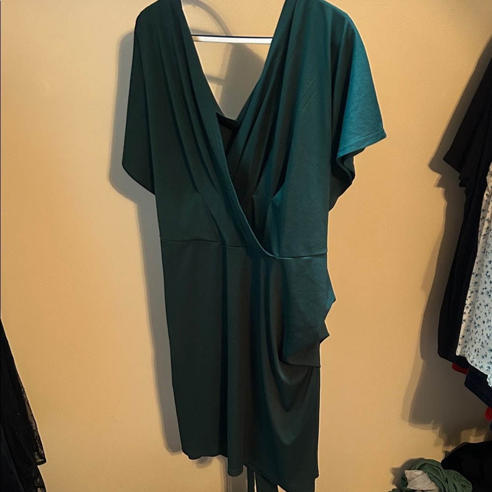 SHEIN Asymmetrical Teal Dress